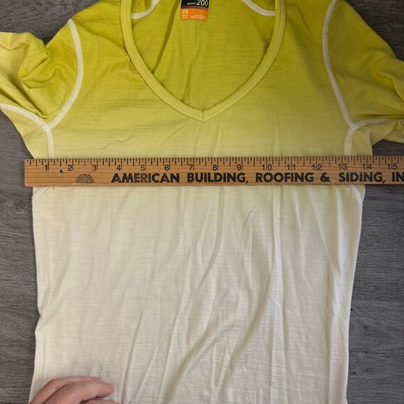 Icebreaker Women Oasis LS V Dawn Top Chartreuse Merino Wool Ombre XS - Picture 6 of 7